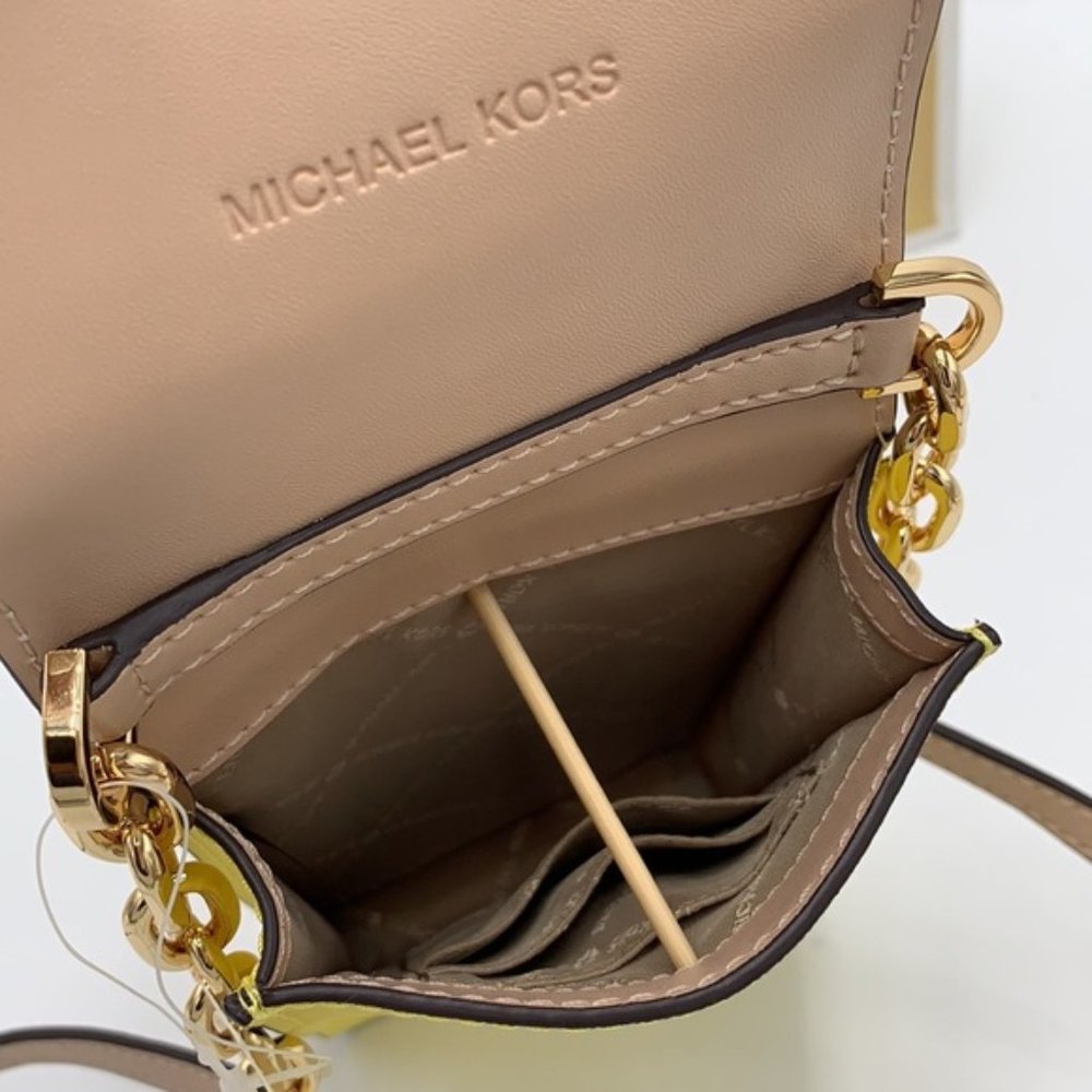 MICHAEL KORS Carmen Small Color-Block Faux Leather Phone Crossbody Bag - Picture 6 of 16